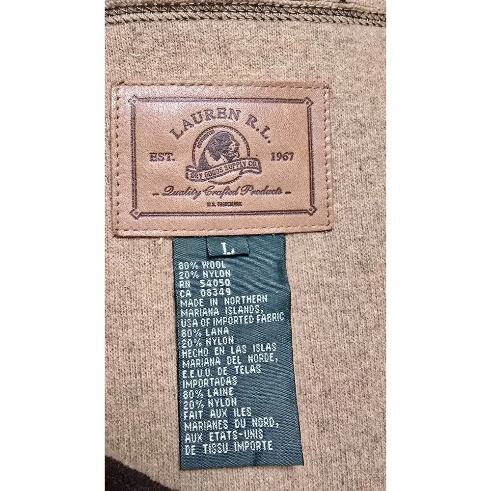 Lauren Ralph Lauren Wool Blend Brown Hooded Toggle Button Coat‎ - Size Large